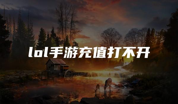 lol手游充值打不开