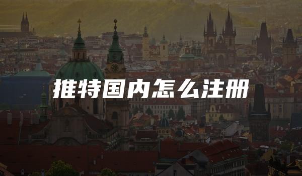 推特国内怎么注册