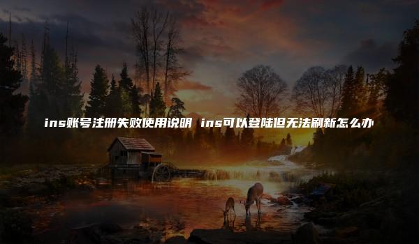 ins账号注册失败使用说明 ins可以登陆但无法刷新怎么办