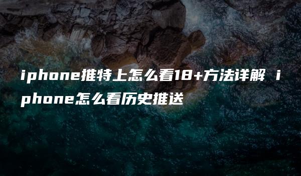 iphone推特上怎么看18+方法详解 iphone怎么看历史推送