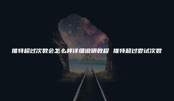推特超过次数会怎么样详细说明教程 推特超过尝试次数