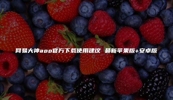 网易大神app官方下载使用建议 最新苹果版+安卓版