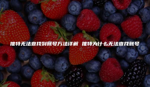 推特无法查找到账号方法详解 推特为什么无法查找账号-kardz资讯中心