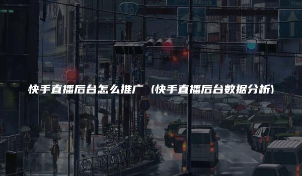 快手直播后台怎么推广 (快手直播后台数据分析)