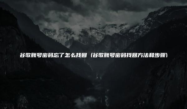 谷歌账号密码忘了怎么找回 (谷歌账号密码找回方法和步骤)-kardz资讯中心