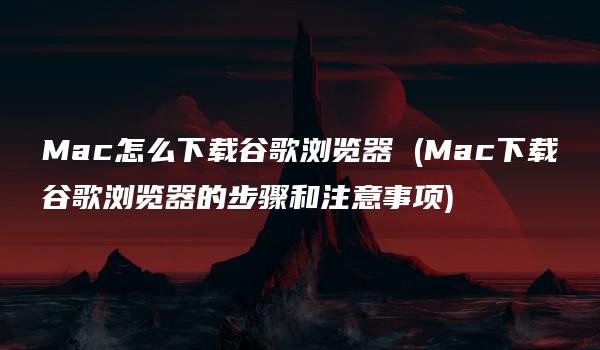 Mac怎么下载谷歌浏览器 (Mac下载谷歌浏览器的步骤和注意事项)-kardz资讯中心
